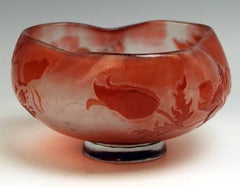 Emile Galle Bowl Nancy Art Nouveau Iris Decor France Made, circa 1900