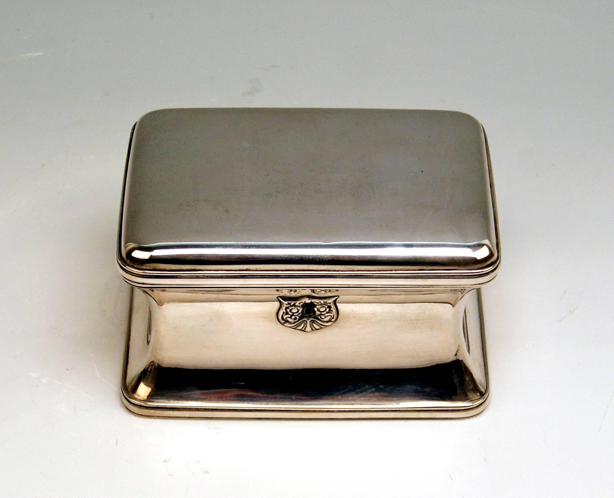 Austrian Biedermeier silver sugar box 
 This sugar box / chest was made during Famous Viennese Biedermeier period (1849). 

 Excellently manufactured sugar box / sugar chest of rectangular shape (with concave walls and rounded edges). 
The box
