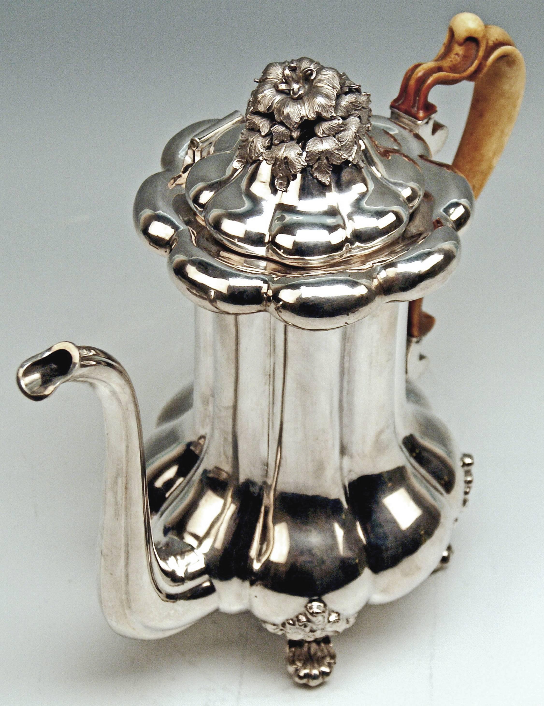 Silver 13 Lot Austrian Coffee Pot Vintage Vienna Karl Paltscho, 1853 1