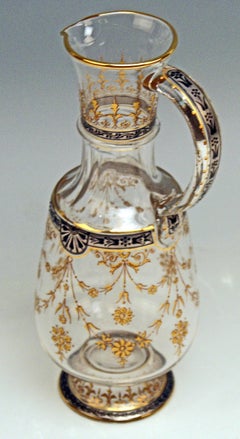 Lobmeyr Vienna Signed Art Nouveau Jug Enamel Gold Made after 1905