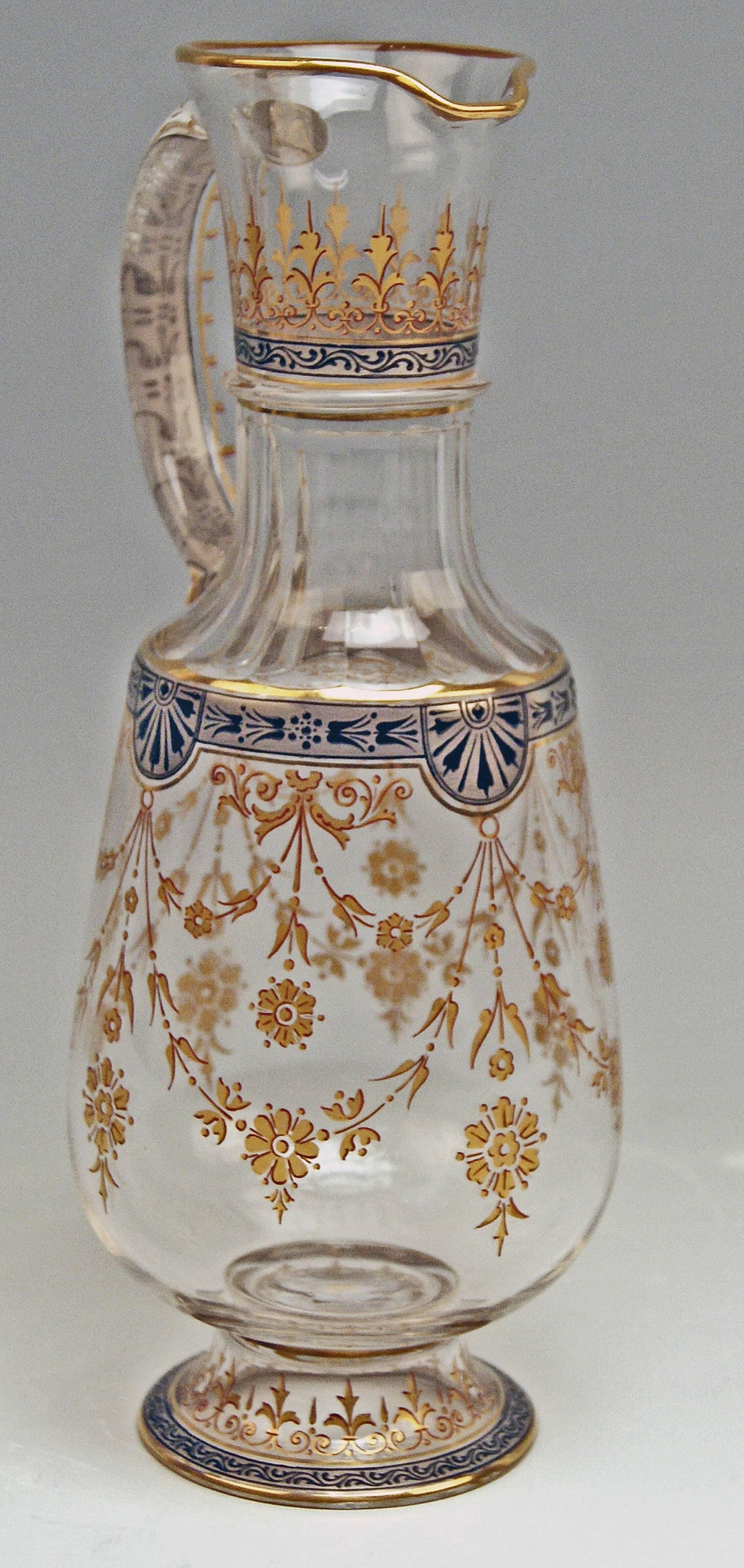 lobmeyr champagne flower form enamel art glass 1905