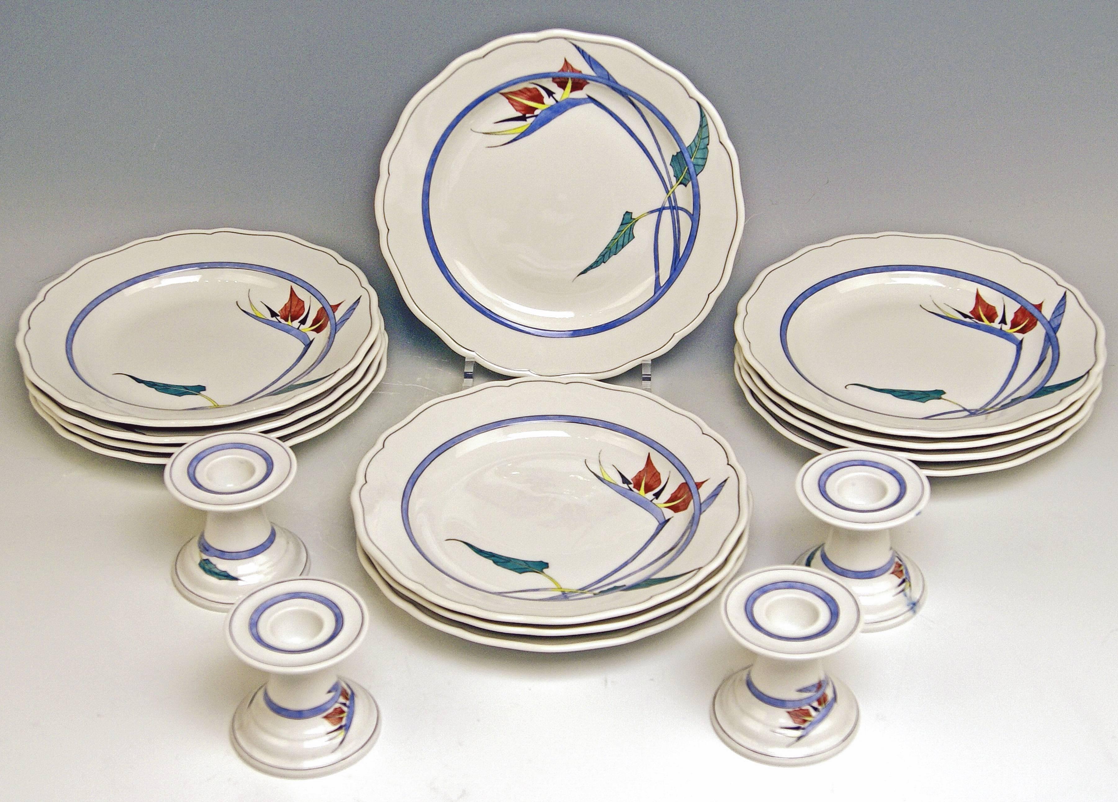 Meissen Dinner Set Decor 701701 12 Persons Paradise Flowers by Heinz Werner In Excellent Condition In Vienna, AT