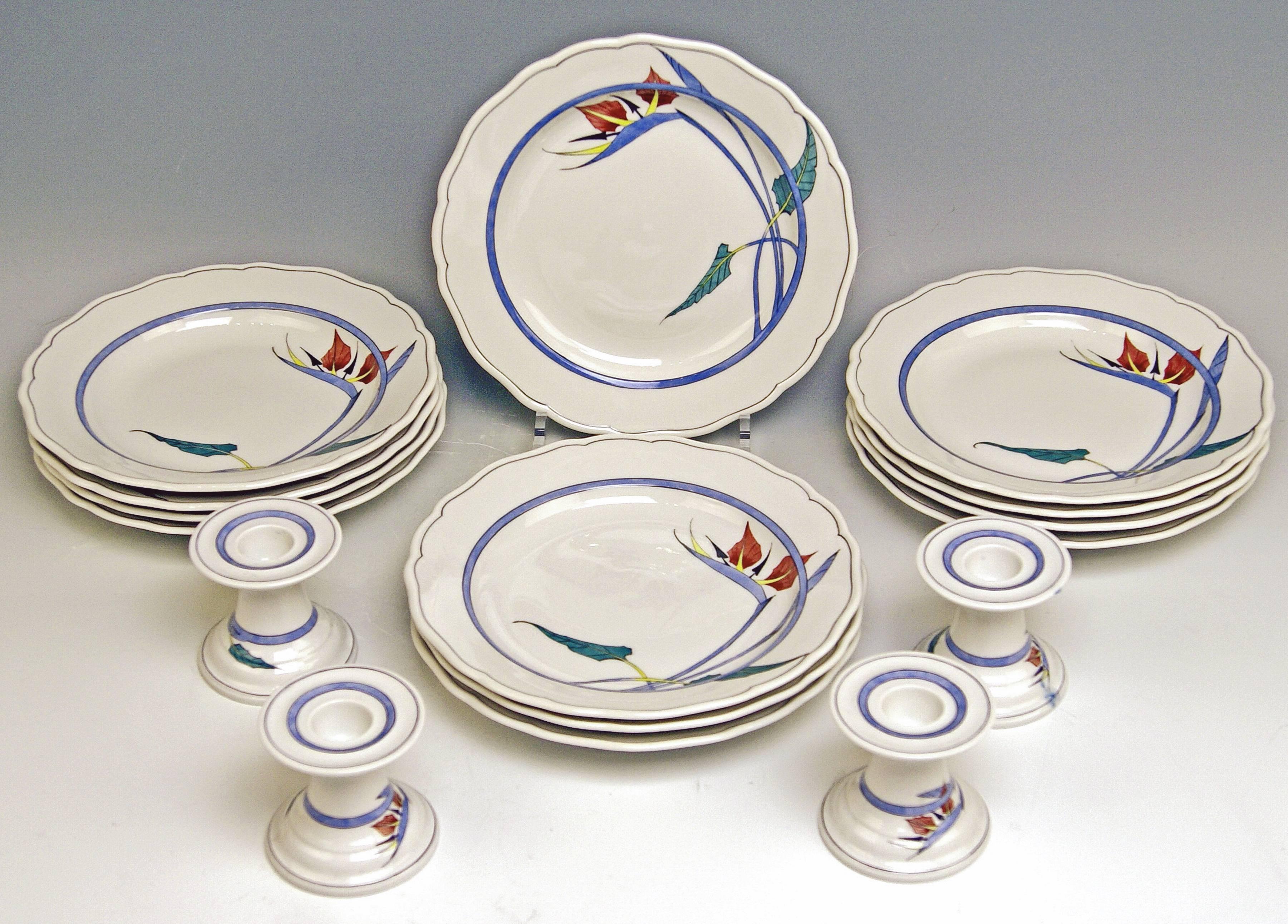 Meissen Dinner Set Decor 701701 12 Persons Paradise Flowers by Heinz Werner In Excellent Condition For Sale In Vienna, AT