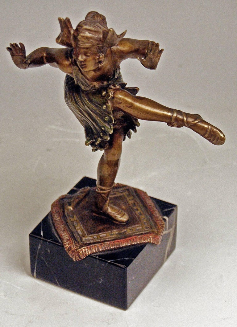 Cold-Painted Vienna Bergmann Bronze Lady Dancer Bruno Zach Made circa 1925-1930 For Sale