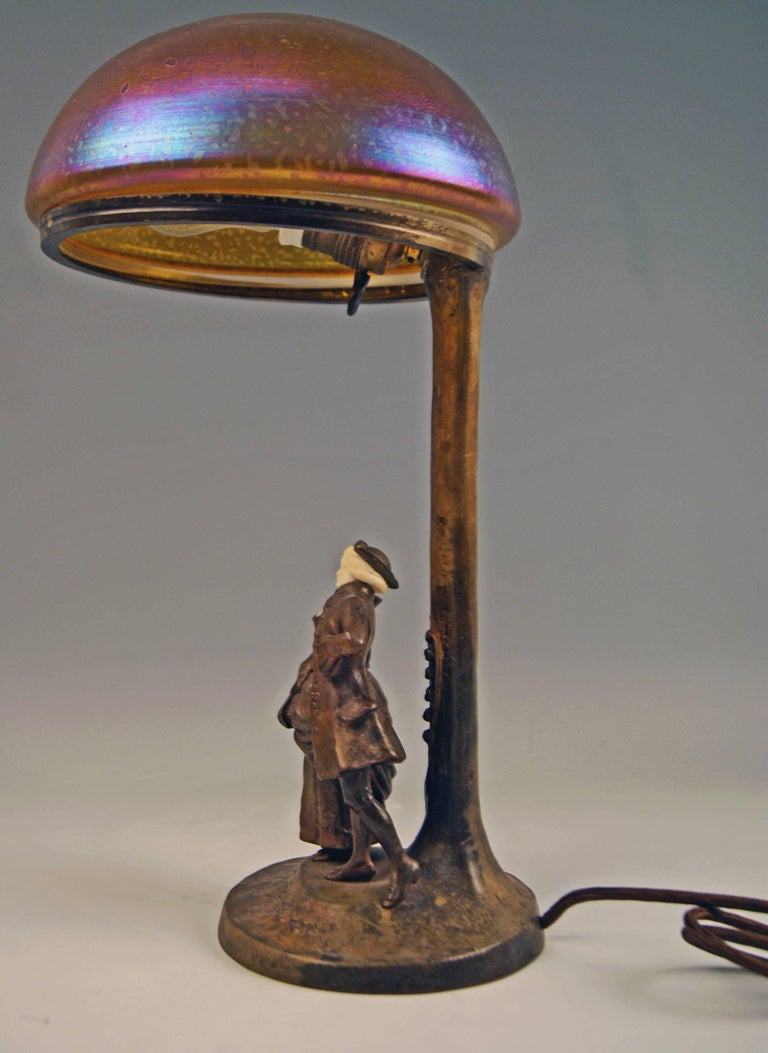 Vienna Bronze Table Lamp Sculptured Figurines Couple Peter Tereszczuk 1