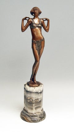Vienna Bronze Art Deco Nude Maria Jeritza The Egyptian Helen by Lorenzl 1928
