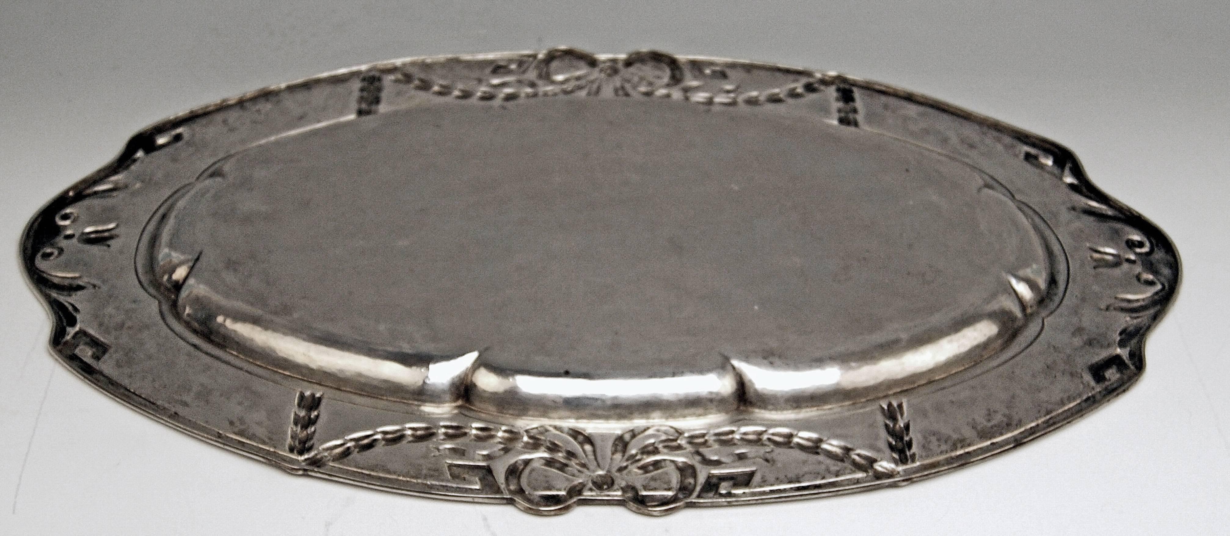 Silver 800 Austria Art Nouveau Serving Platter by H. Südfeld In Excellent Condition For Sale In Vienna, AT