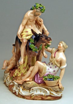 Meissen Figurines Group The Drunken Silen by Ernst A.Leuteritz Model 2724