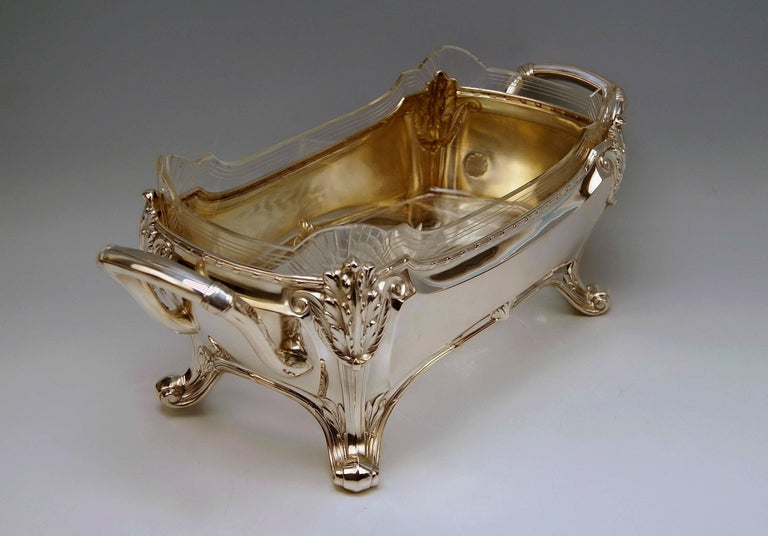 Centrepiece Silver 800 Fruit Bowl Art Nouveau Otto Wolter Germany made 1900  In Excellent Condition For Sale In Vienna, AT