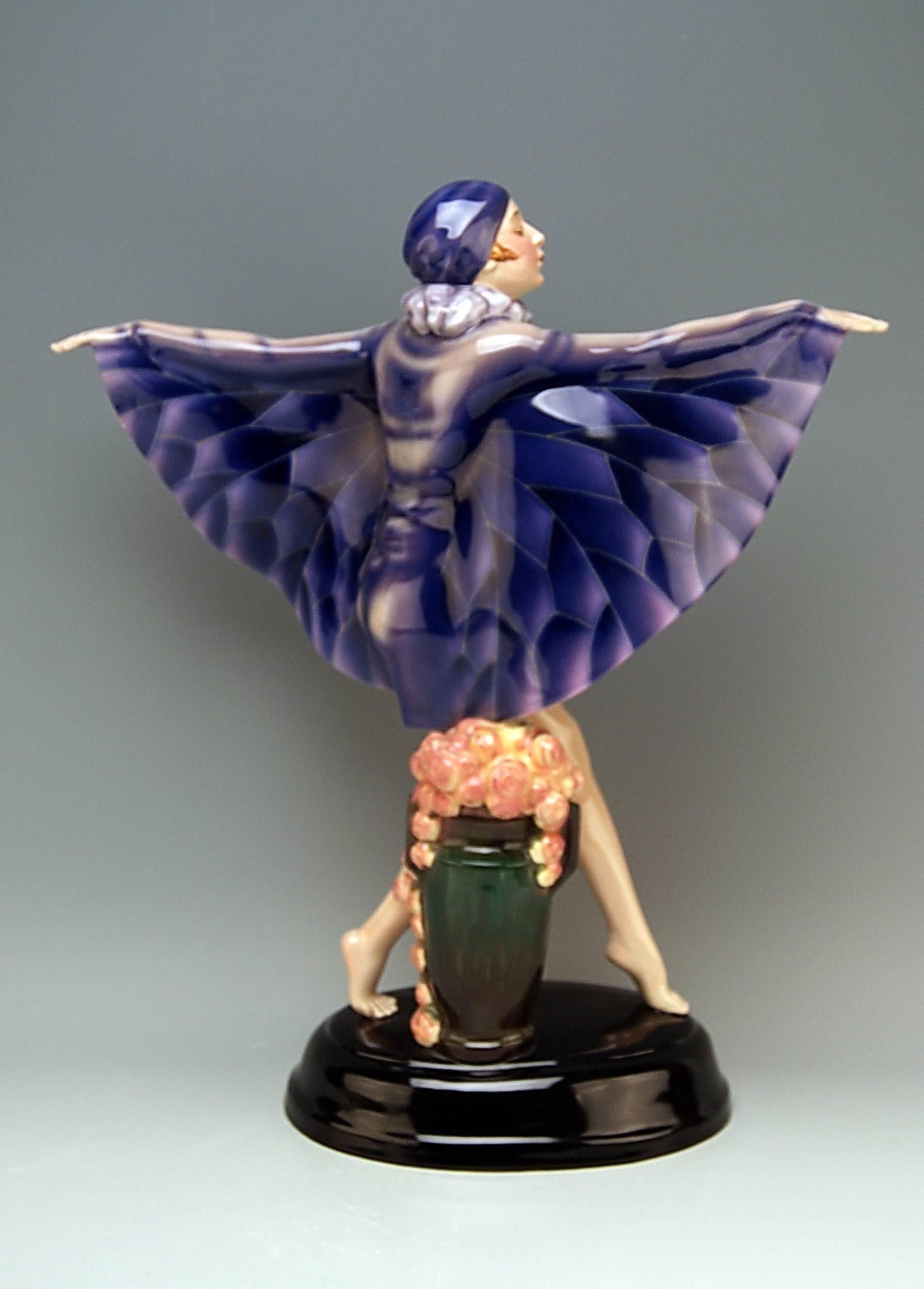 Austrian Goldscheider Vienna Lorenzl Dancing Butterfly Lady Captured Bird Model 5230 1930