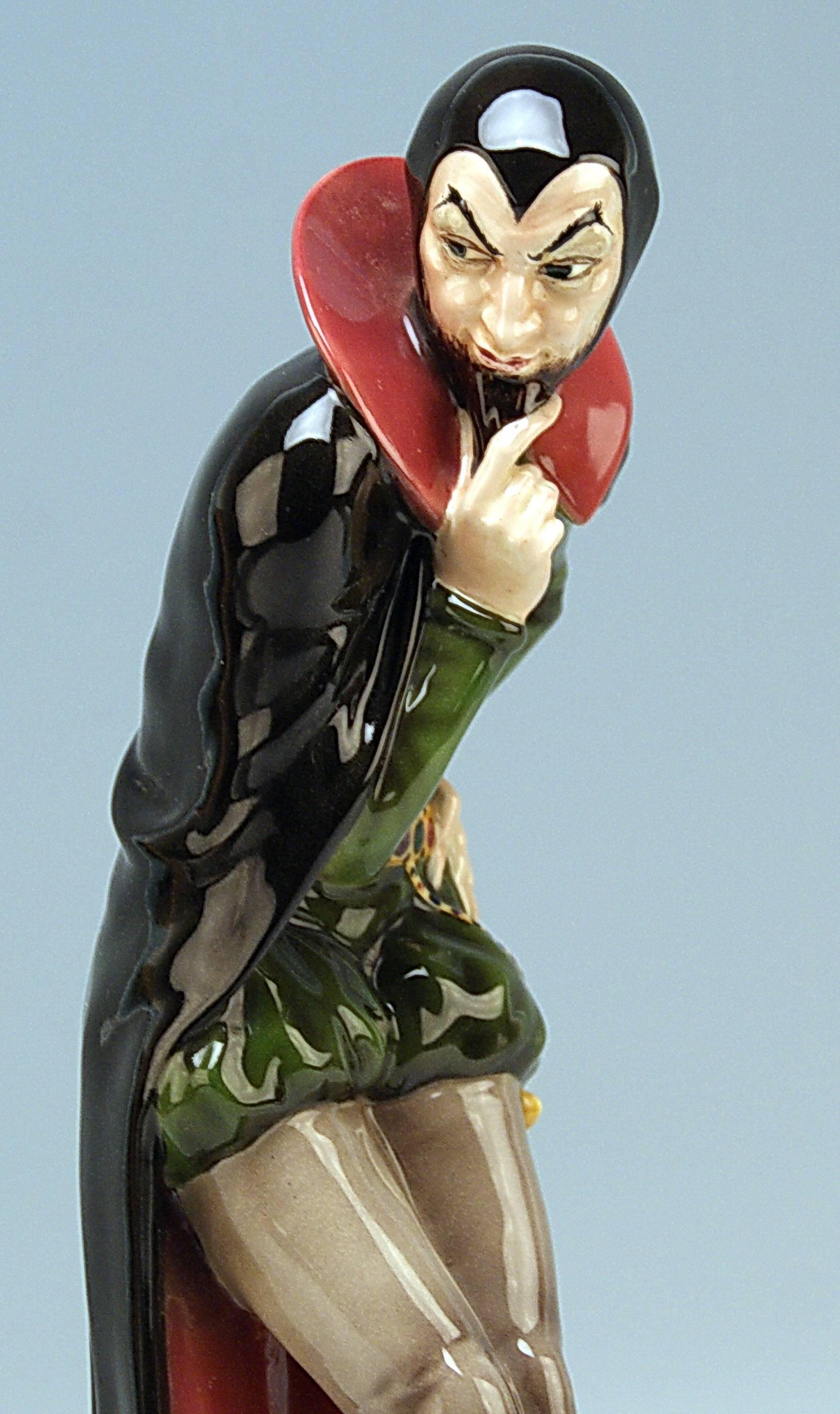 Glazed Goldscheider Vienna Mephisto Devil by Josef Lorenzl Model 5537 Made, circa 1930