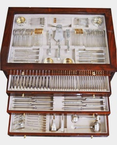 Silver 800 186-Piece Flatware Cutlery Set 12 Persons V.C.Dub Austria Vienna 1915