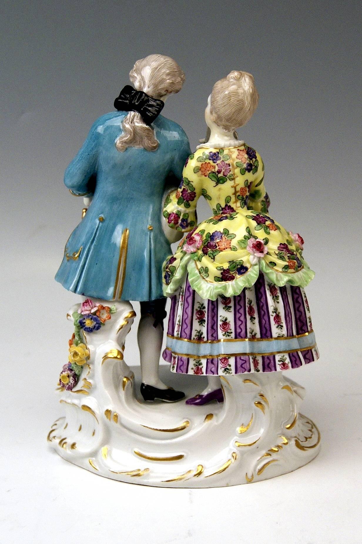 Rococo Meissen Gallant Pair of Figurines by August Ringler Made circa 1920