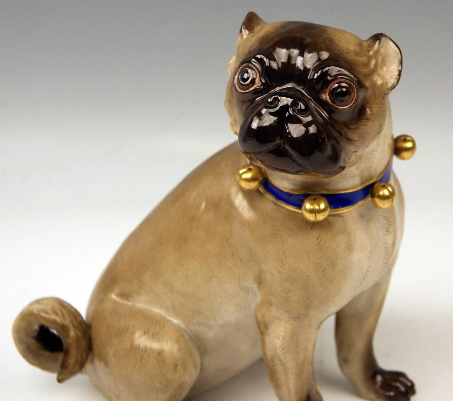 Meissen Lovely Pug with Rattles by Kaendler, circa 1850 For Sale at 1stdibs