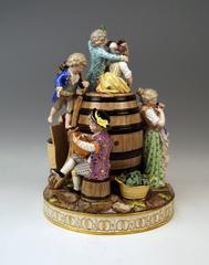 Meissen Tall Group of Children, Wine Harvest by Schoenheit Model J2, circa 1870