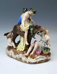 Meissen Nicest Figurines Group The Drunken Silen by Leuteritz Model 2724, c.1870