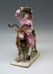 Meissen Kaendler Figurine Tailor Riding on Goat Lovely Model 171, circa 1870