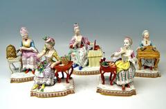 Meissen Complete Series of Five Senses by Schoenheit Models E 1-5, circa 1850