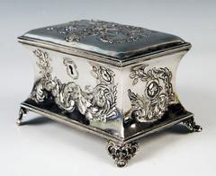 Silver 13 Lot Austrian Nicest Biedermeier Sugar Box Chest Vienna Made 1840