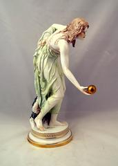 Meissen Girl Playing Bowls Walter Schott Art Nouveau, circa 1900