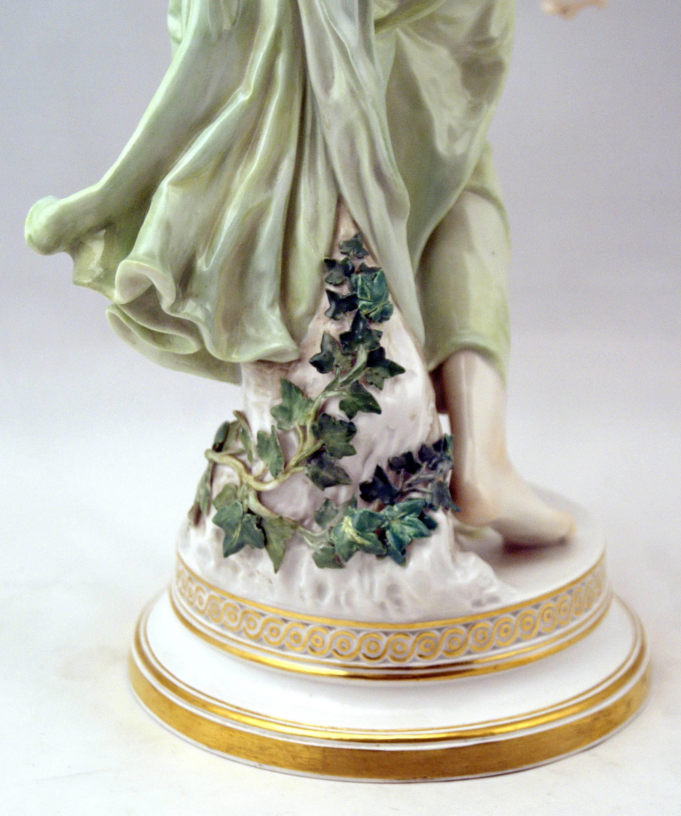 Porcelain Meissen Girl Playing Bowls Walter Schott Art Nouveau, circa 1900