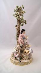 Meissen Gorgeous Figurines Group Six Gardeners, Tall Tree by Acier, circa 1870
