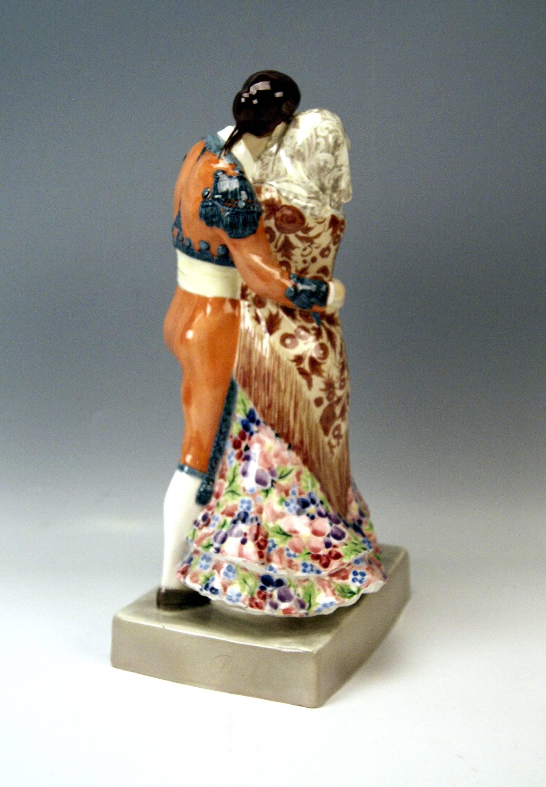 Other Goldscheider Vienna Dancing Spanish Couple by Karl Perl, circa 1922 For Sale