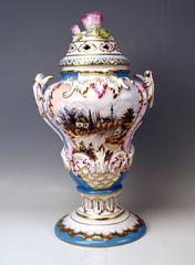 Herend Lidded Vase Picture Paintings by Istvan Lazar (1993), Height:14.76 inches