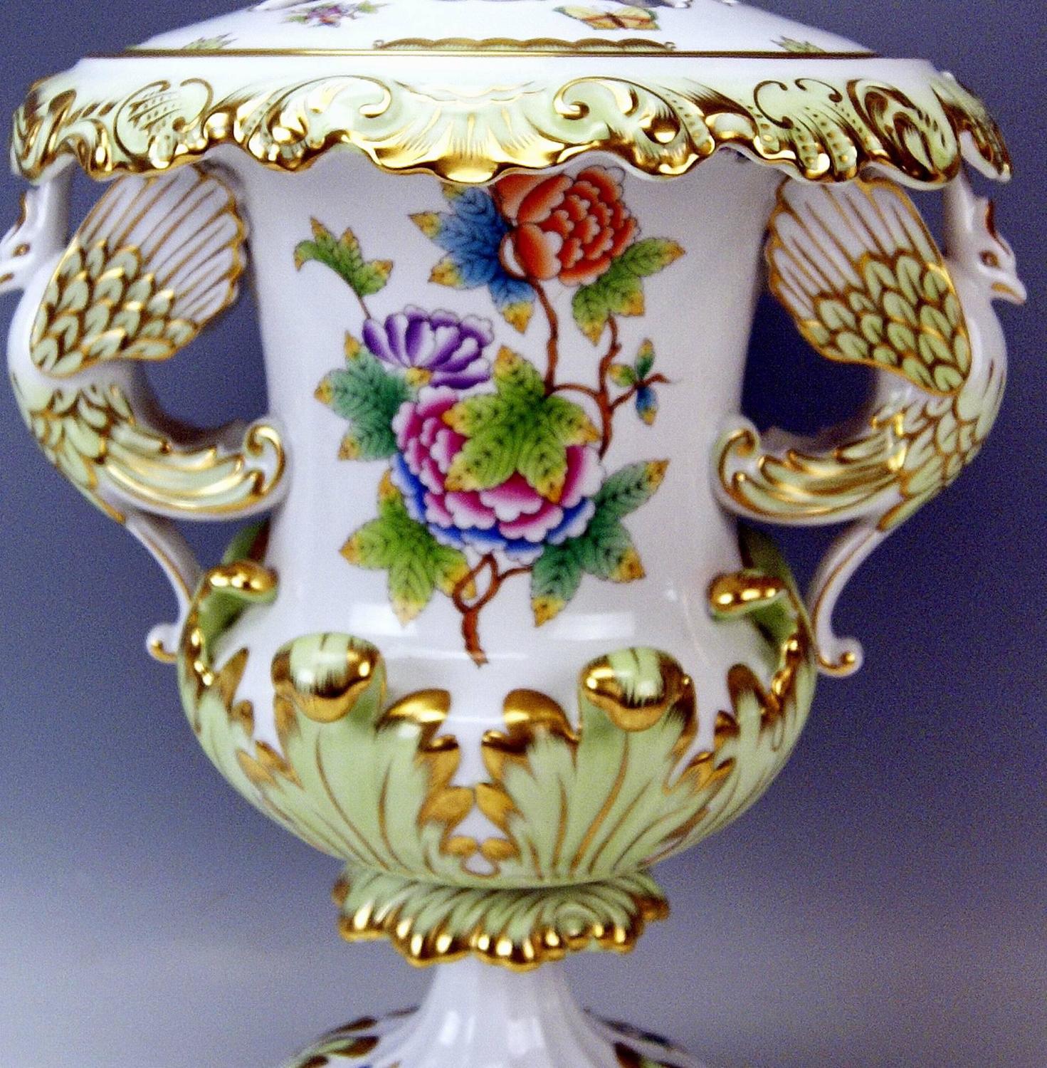 Herend Huge Lidded Vase VBO Hungary Circa 1950 Height 22 63 Inches herend-huge-lidded-vase-vbo-hungary-circa-1950-height-22-63-inches