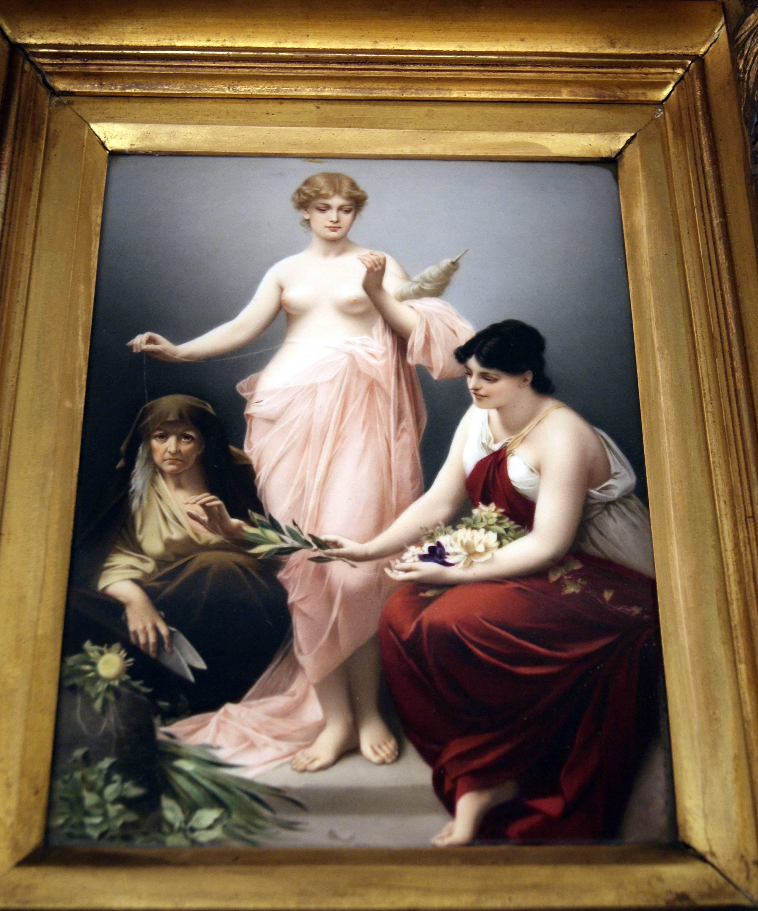 KPM Berlin Picture Plate the Three Fates by Paul Thumann, circa 1880 In Excellent Condition In Vienna, AT