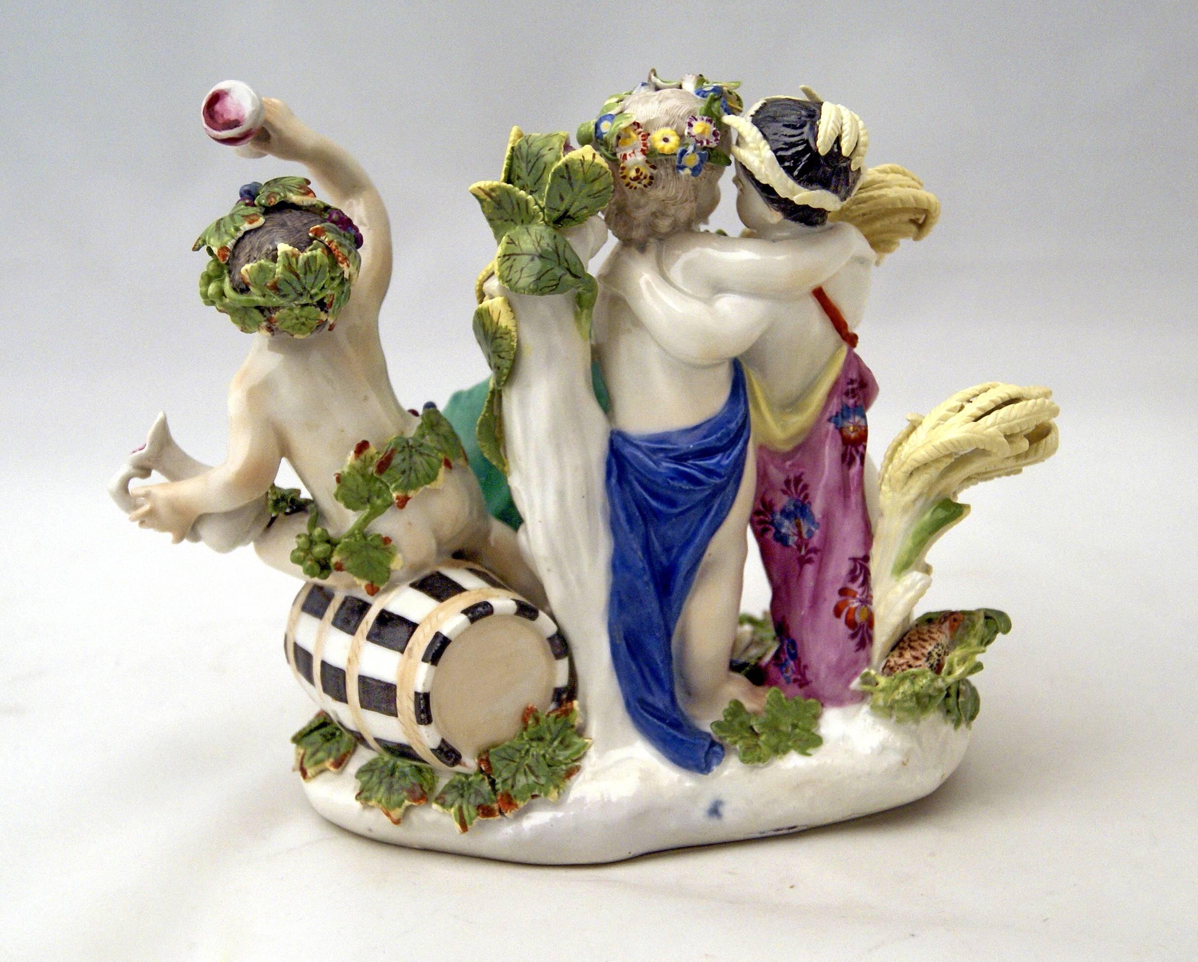 Allemand Superbe groupe de figurines de Meissen « les chérubins des quatre saisons » par Kaendler, vers 1755-60 en vente