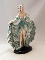 Goldscheider Wiener Tänzerin Jolanthe Schönes Kleid von Stefan Dakon um 1939