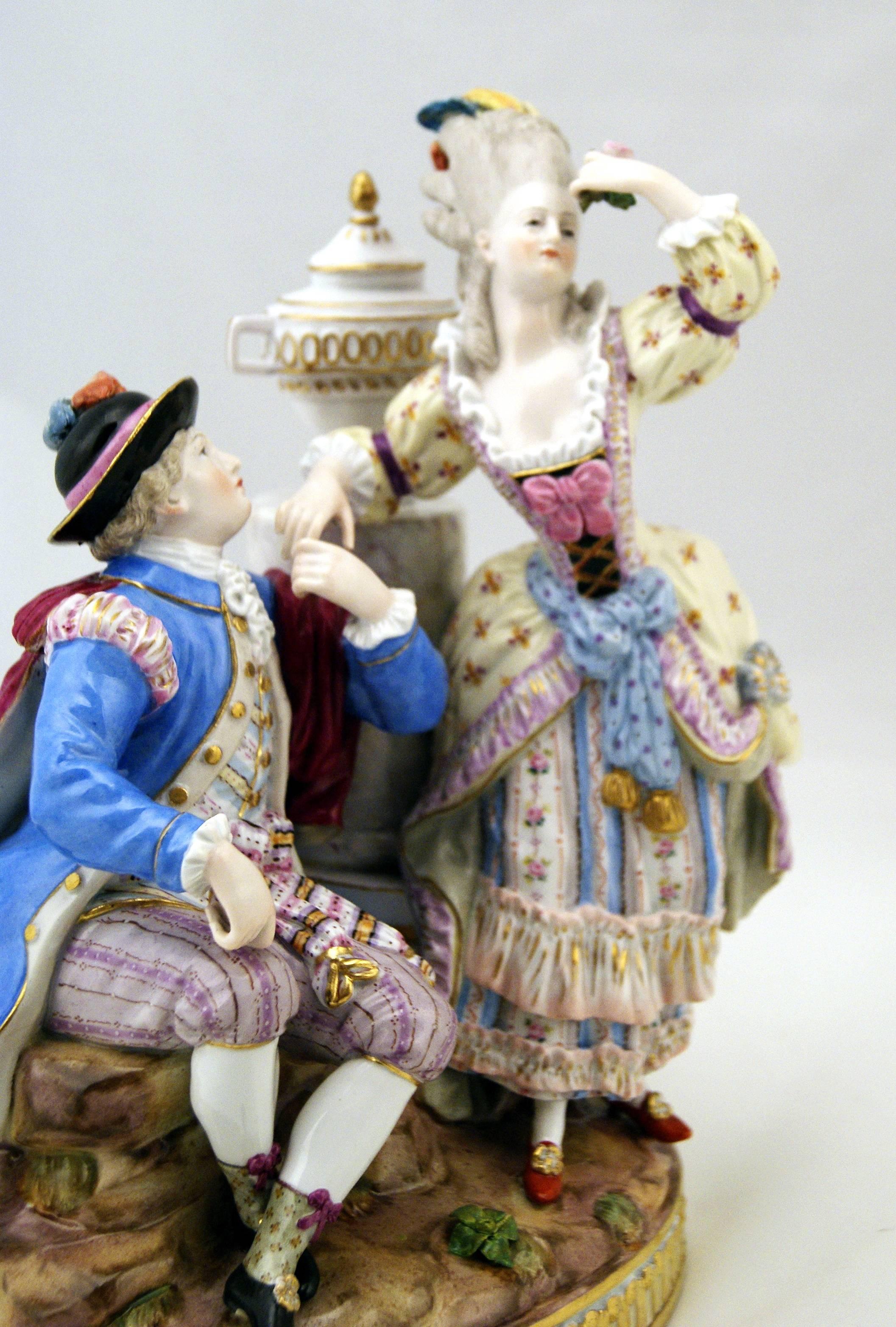 Meissen So-Said Swedish Court Group Rococo Figurines by M.V.Acier, circa 1860 In Excellent Condition In Vienna, AT