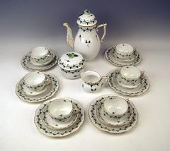 Herend Coffee Set for Six Persons Decor Persil, circa 1960