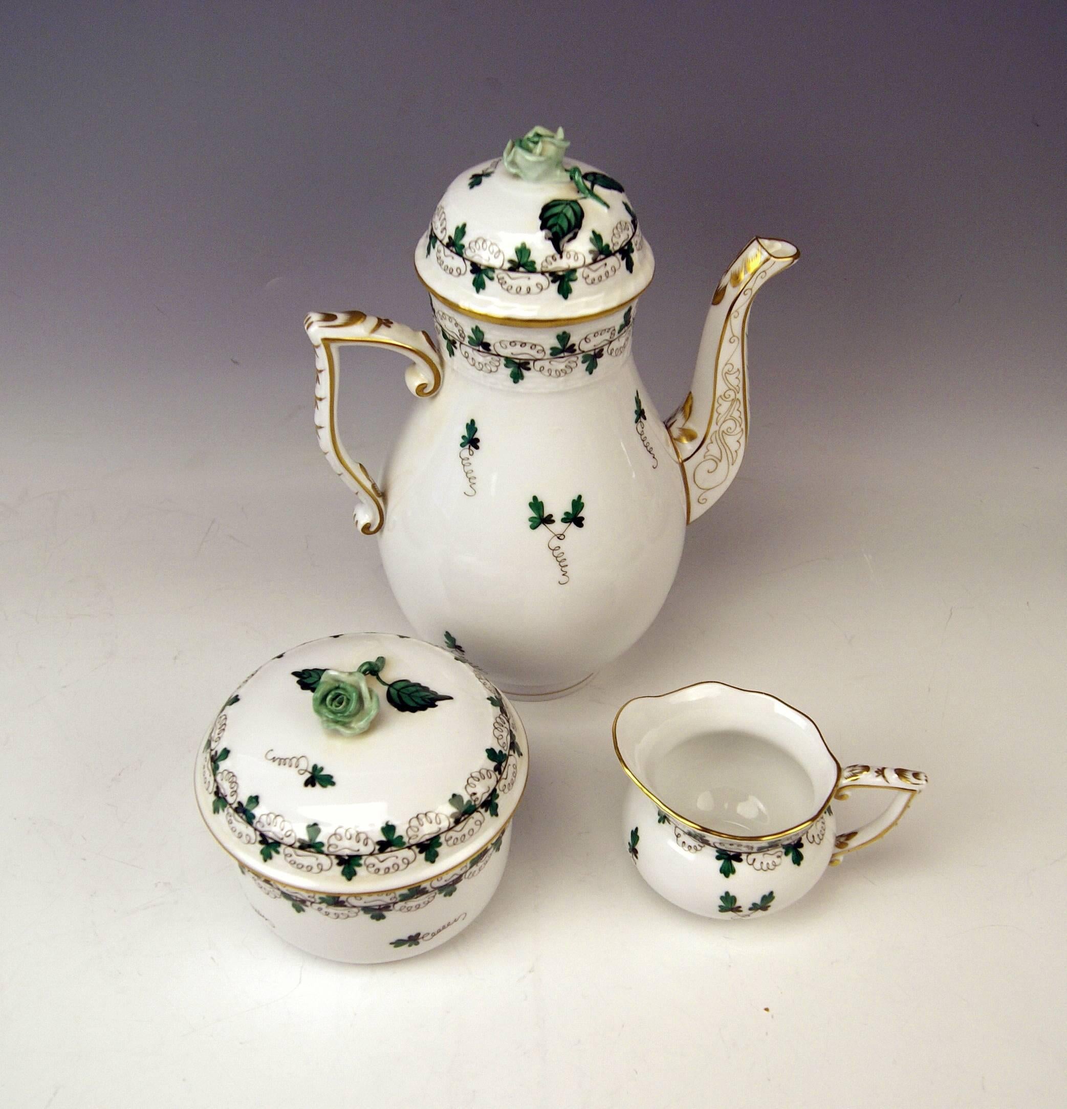 Other Herend Coffee Set for Six Persons Decor Persil, circa 1960