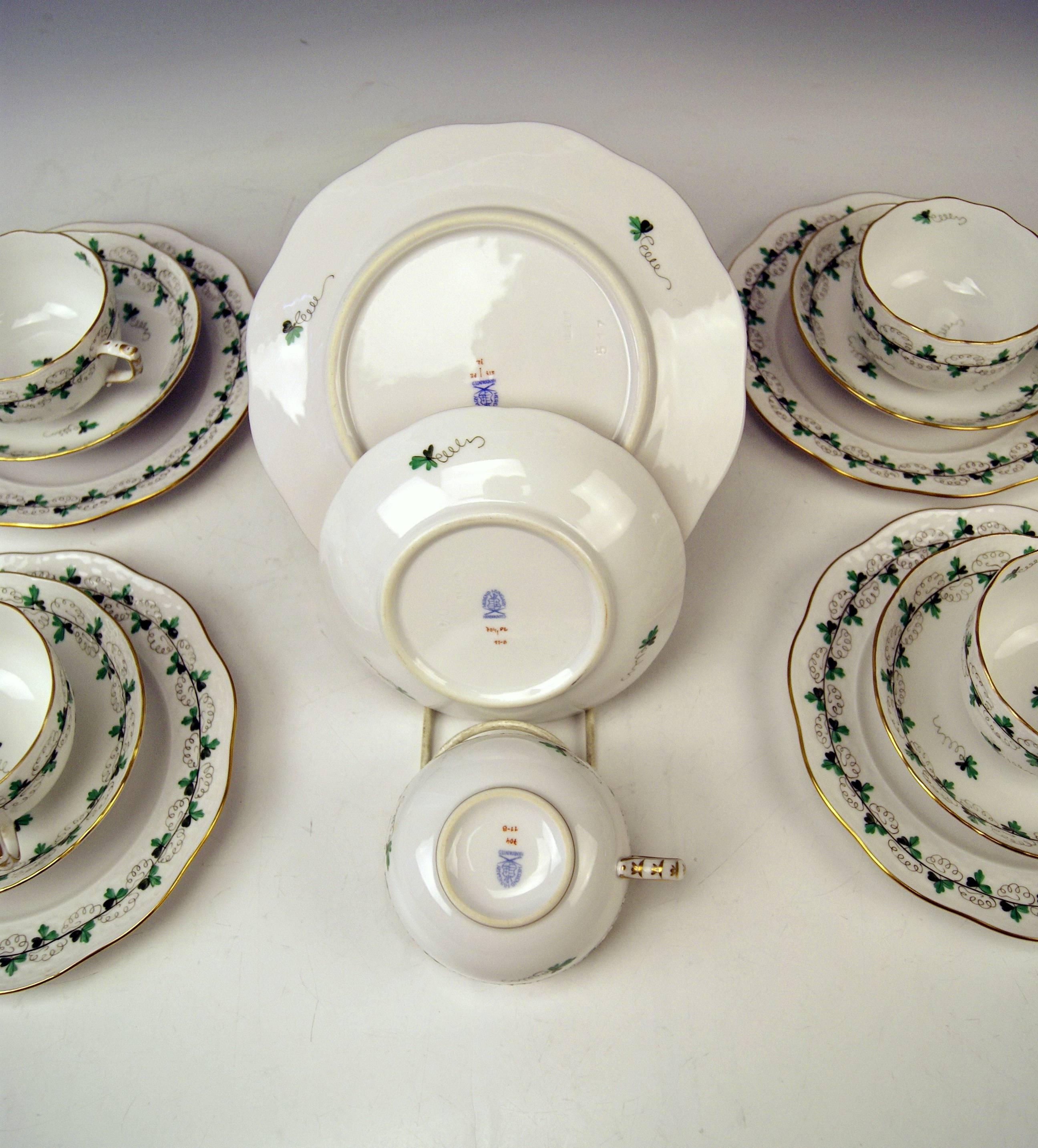 Herend Coffee Set for Six Persons Decor Persil, circa 1960 1