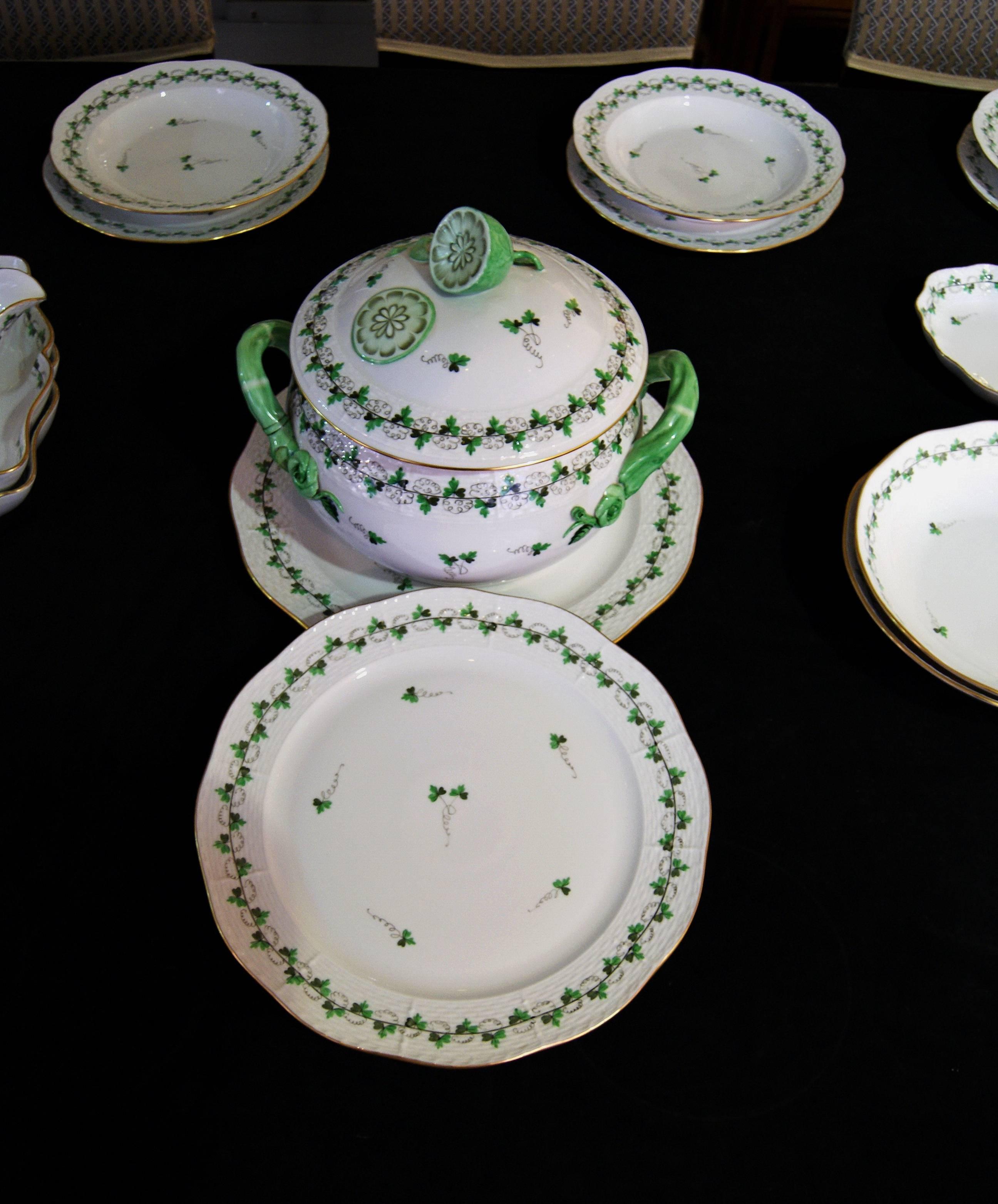 Other Herend Dinner Set for 12 Persons Decor Persil, circa 1960