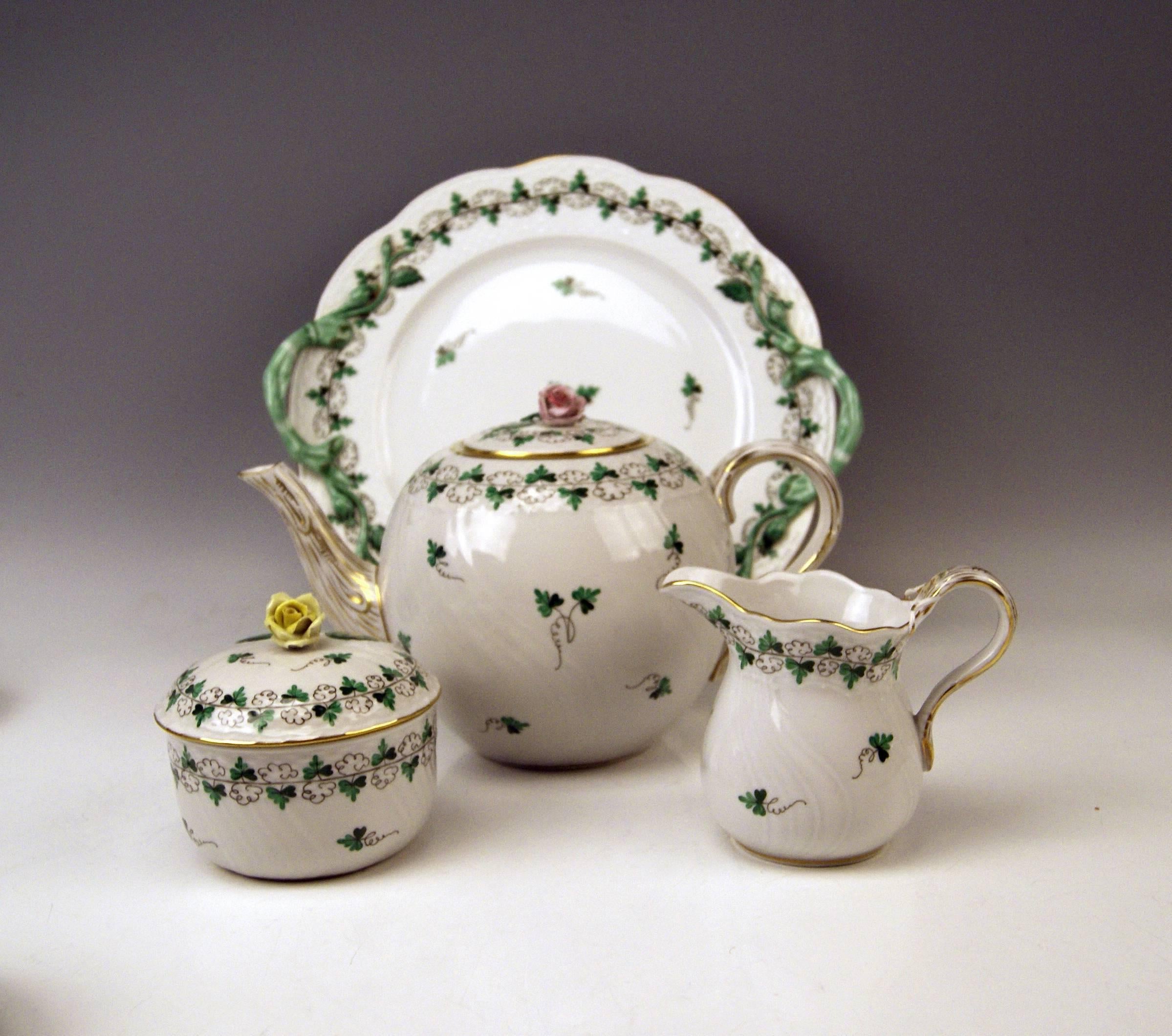 Other Herend Tea Set for Six Persons Decor Persil, circa 1960