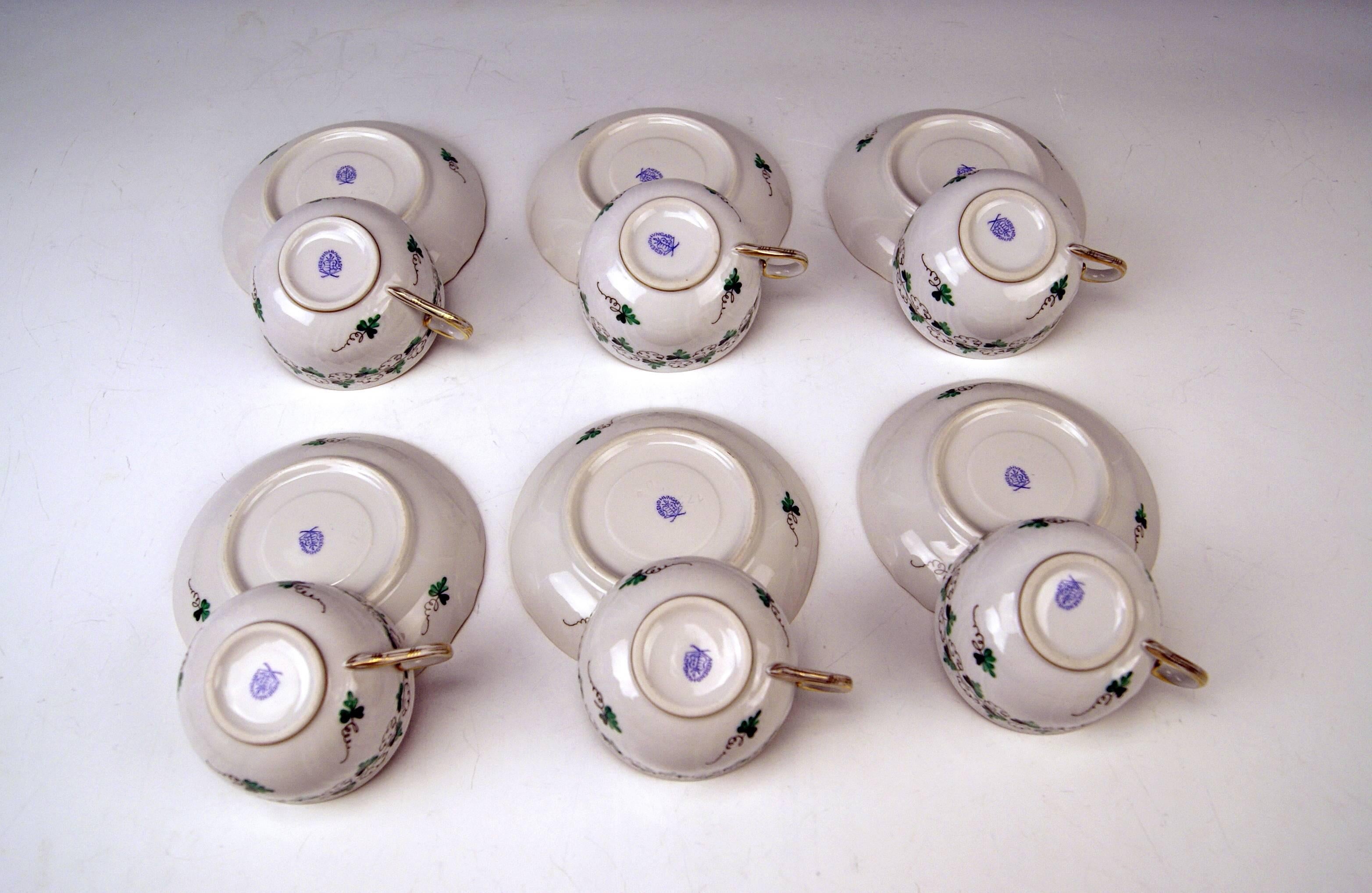 Herend Tea Set for Six Persons Decor Persil, circa 1960 In Excellent Condition In Vienna, AT