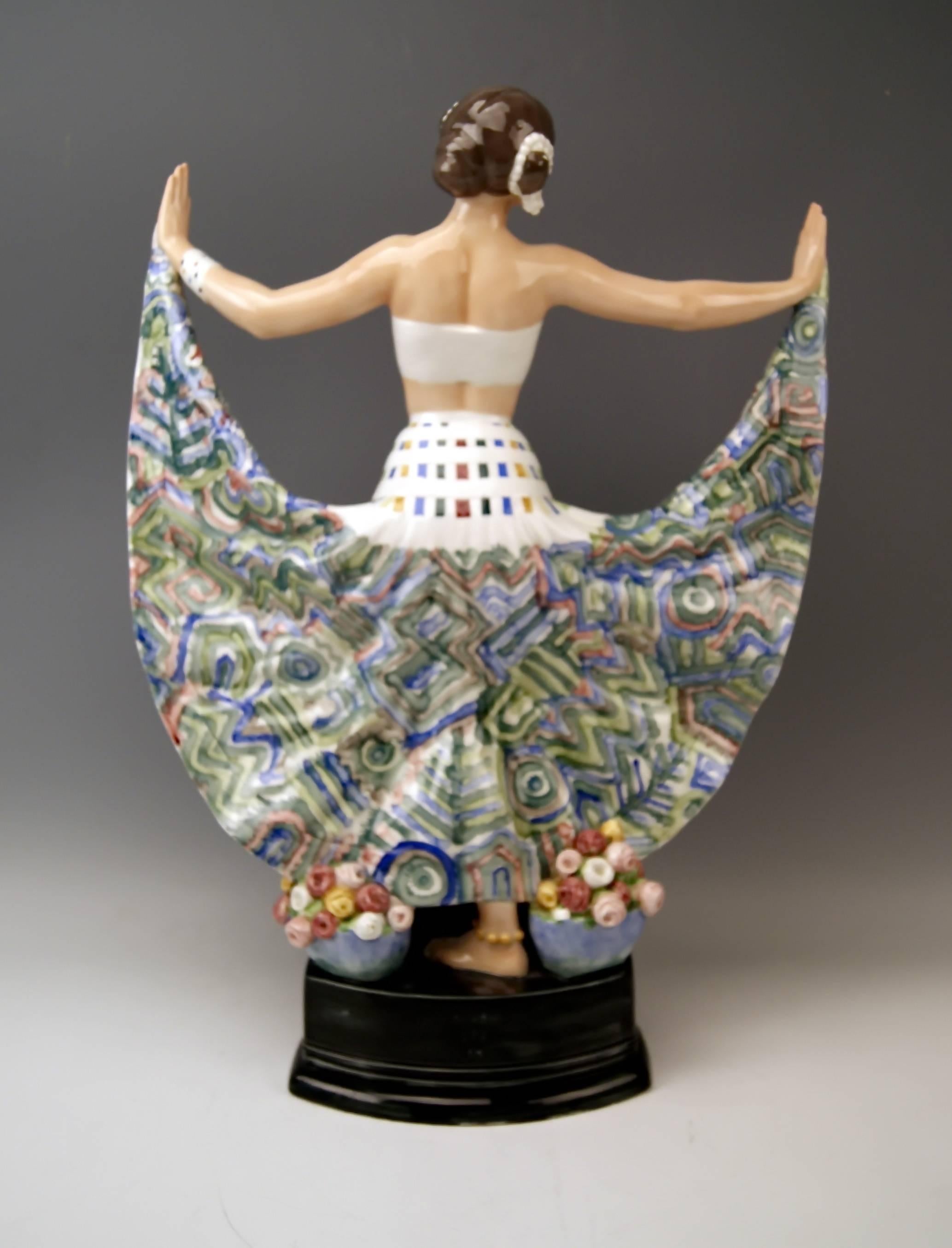 Austrian Goldscheider Vienna Lady Dancer Ruth by Rosé, circa 1922-1930