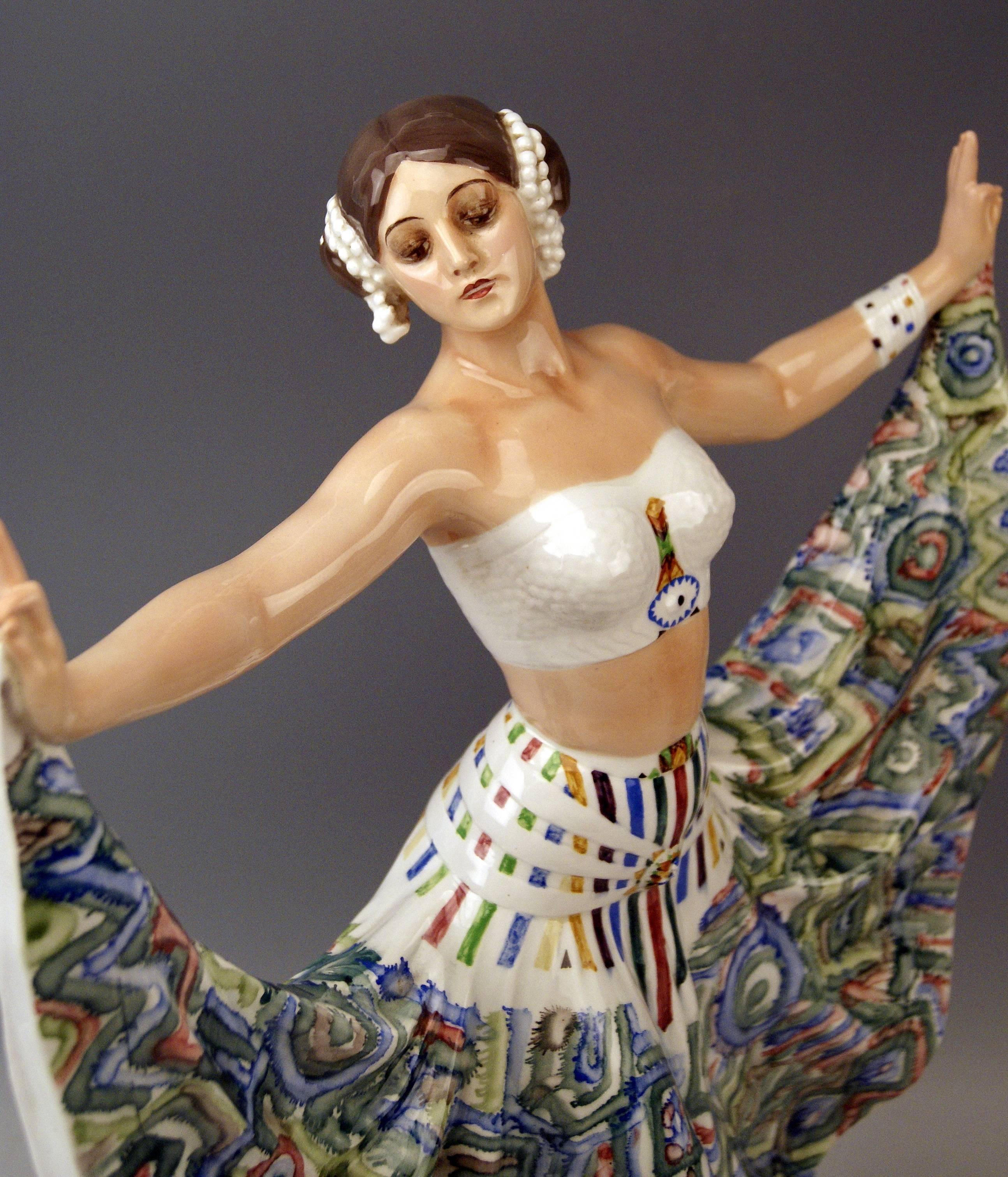 Glazed Goldscheider Vienna Lady Dancer Ruth by Rosé, circa 1922-1930