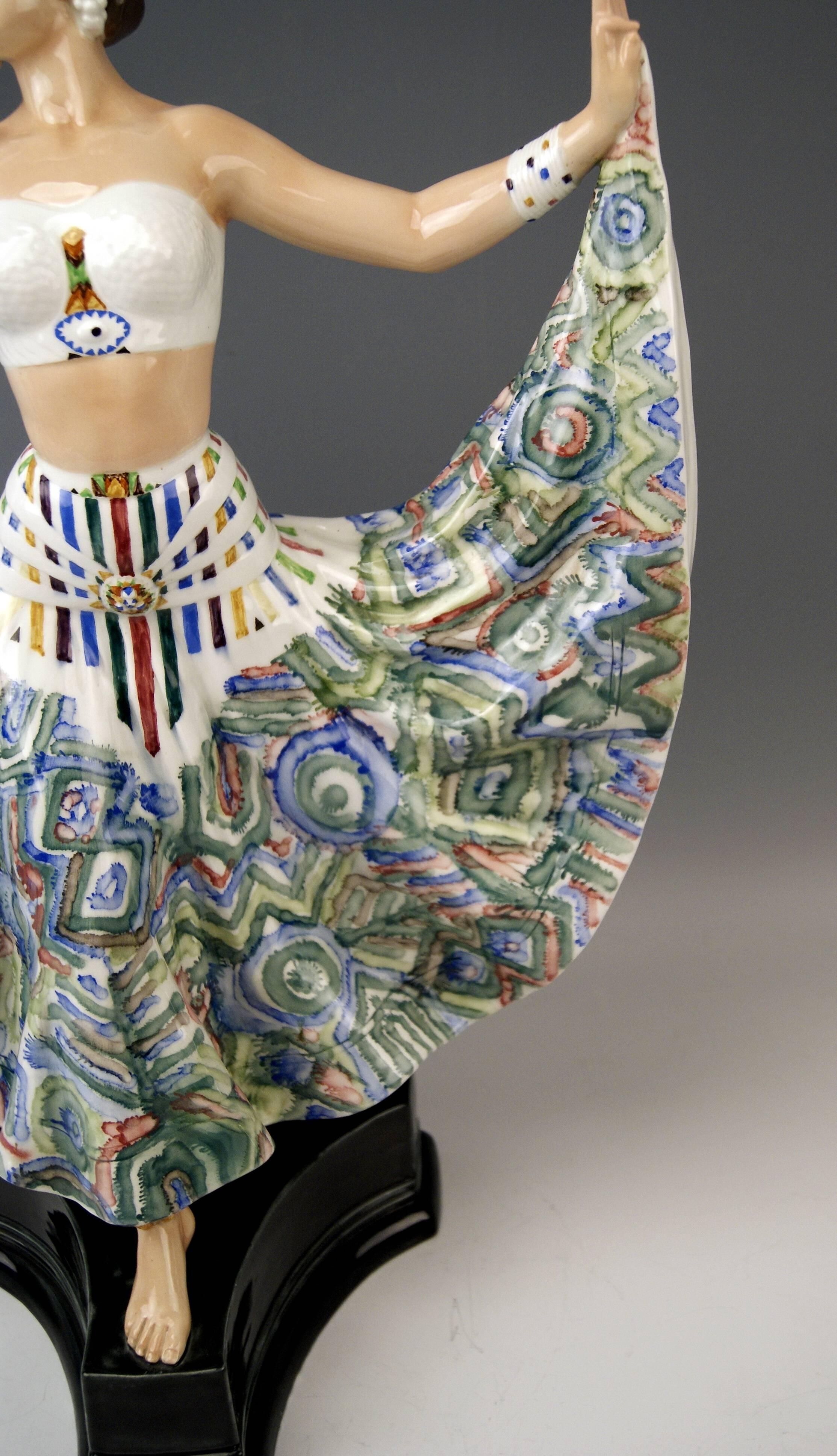 Ceramic Goldscheider Vienna Lady Dancer Ruth by Rosé, circa 1922-1930