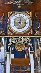 Vienna Empire Mantel Table Clock Wooden Chest, circa 1815