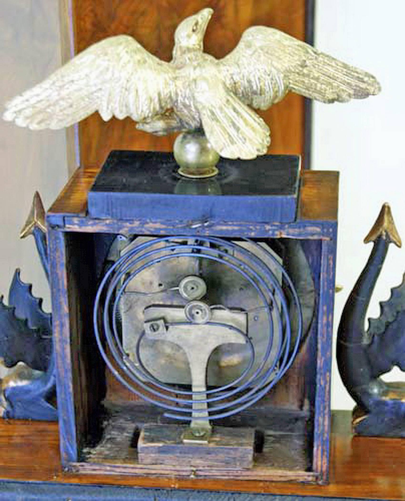 Vienna Empire Mantel Table Clock Wooden Chest, circa 1815 2