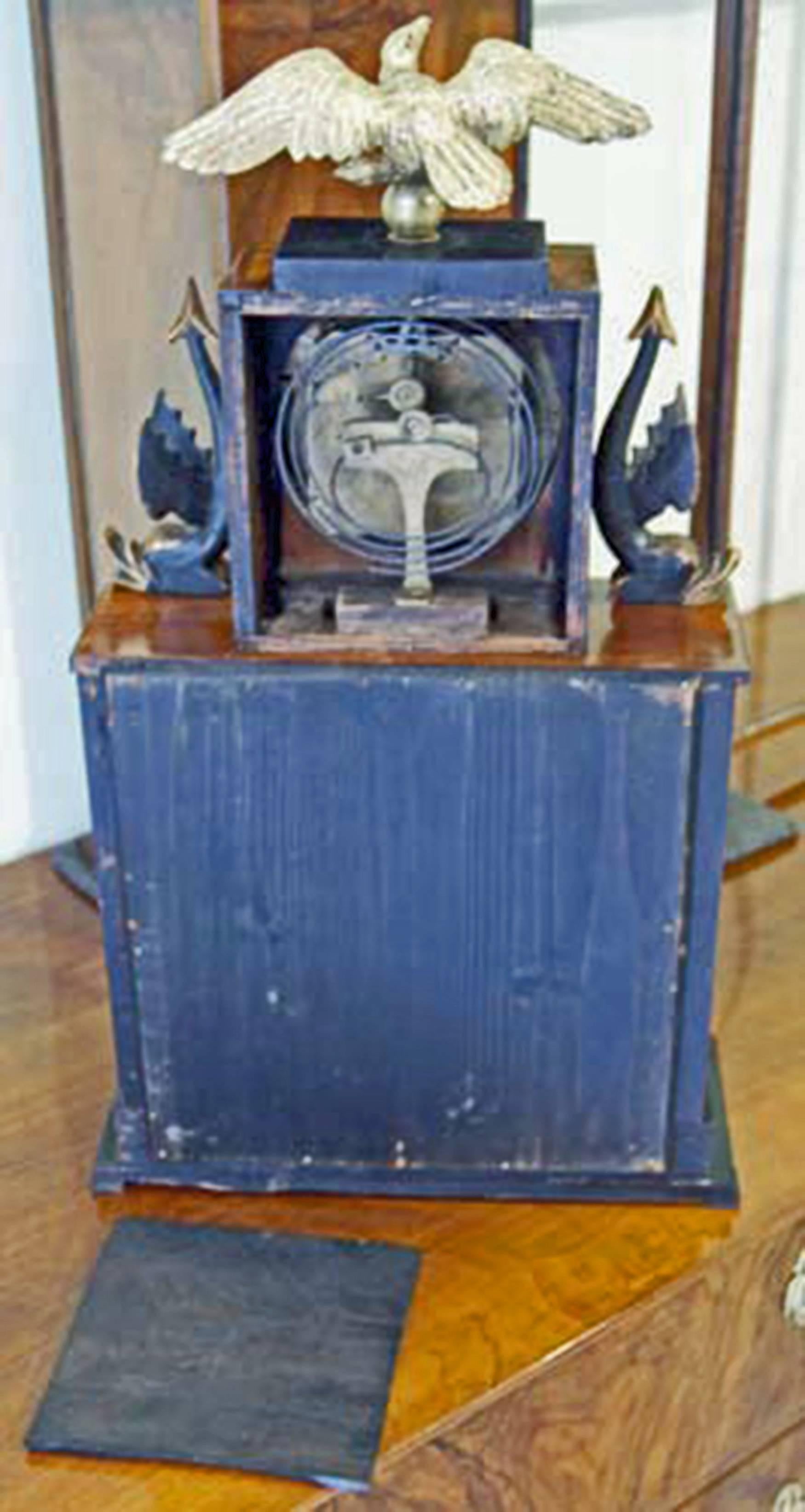 Vienna Empire Mantel Table Clock Wooden Chest, circa 1815 3