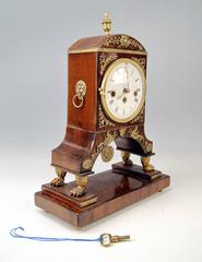 Vienna Empire Mantel Table Clock Wooden Chest, circa 1820