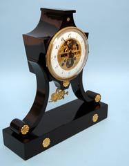 French Mantel Table Clock Wooden Chest Le Roi Paris, circa 1845