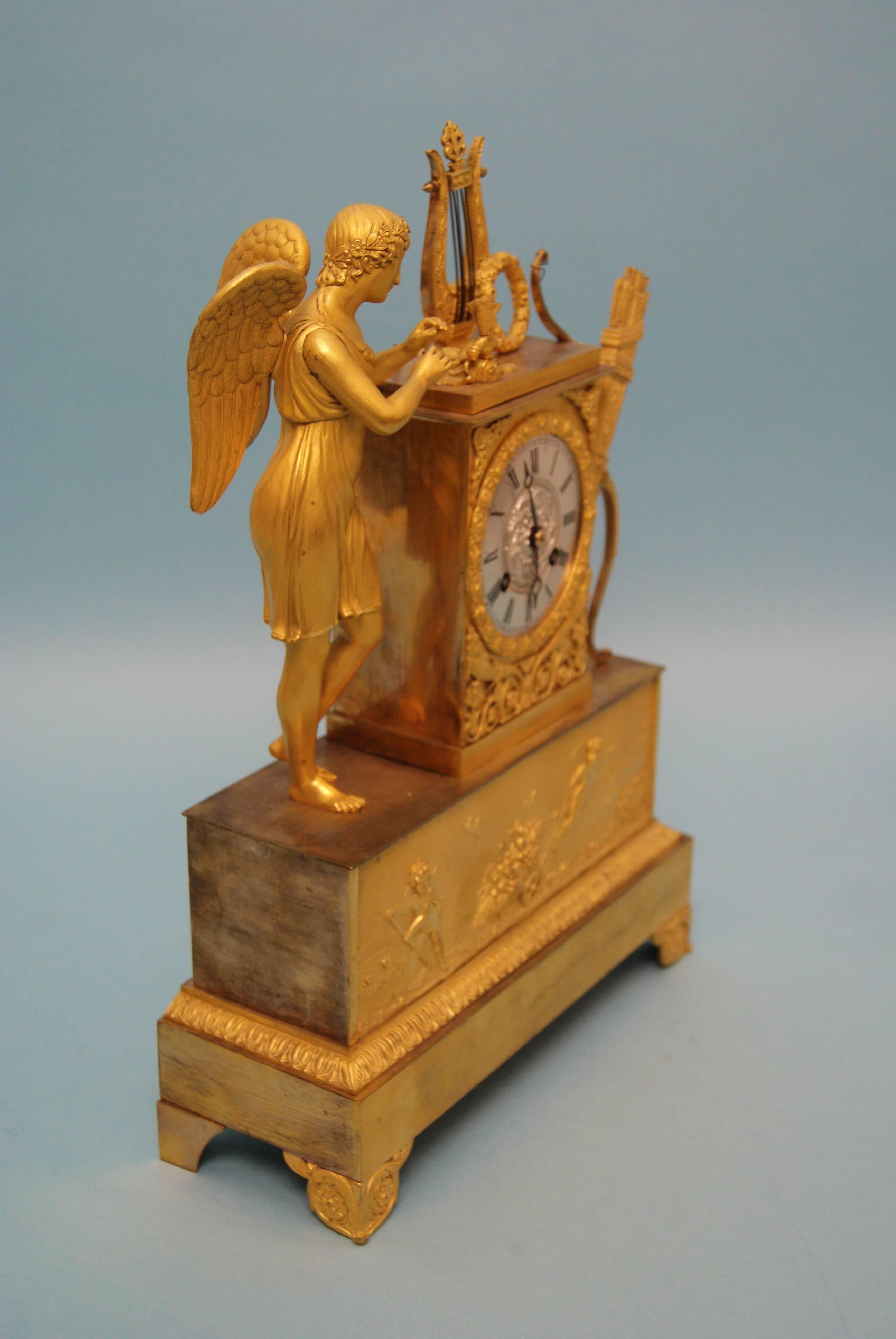 Louis Philippe French Ormolu Mantle Clock with God Apoll Era Louis-Philippe I, circa 1840