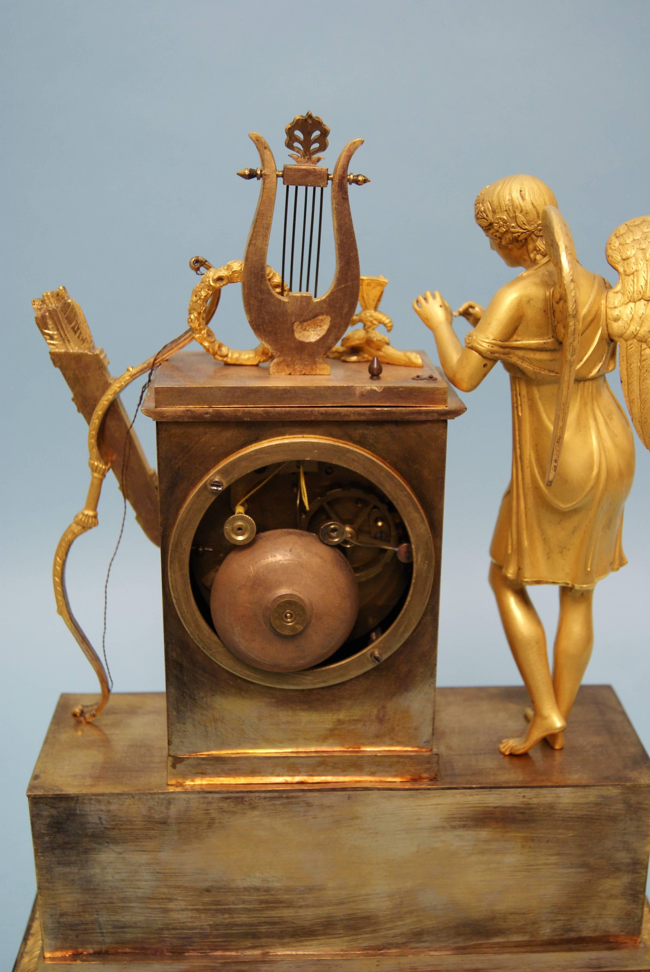 19th Century French Ormolu Mantle Clock with God Apoll Era Louis-Philippe I, circa 1840