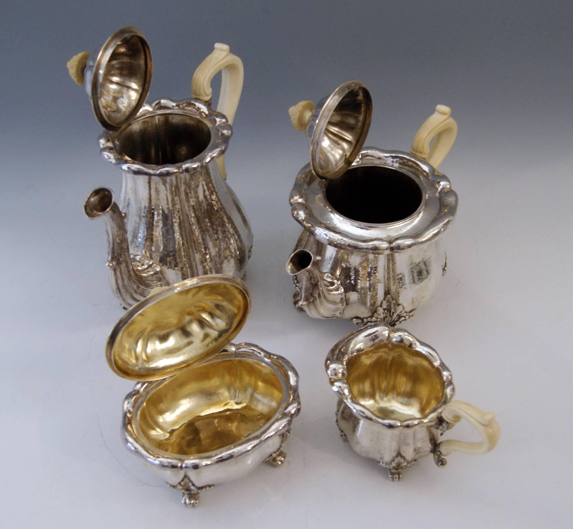 Allemand Service à café et thé Hanau en argent de style baroque fabriqué par Schleissner, Allemagne, vers 1890 en vente